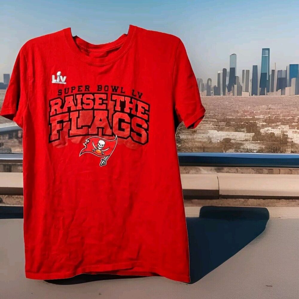 Super Bowl LV Tampa Bay Buccaneers Raise The Flags Fanatics Shirt Mens Medium